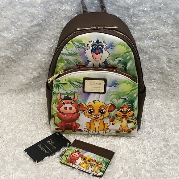NWT Loungefly Lion King mini backpack and cardholder